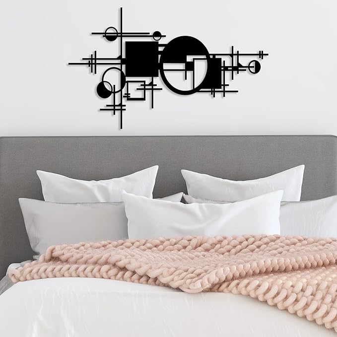 Abstract Metal Wall Decor, Modern Wall Art, Contemporary Home Office Decoration, Unique Geometric Wall Sculpture, Modern Mid Century Hanging, Decor for Living Room, Bedroom, Hallway, Housewarming Gift
