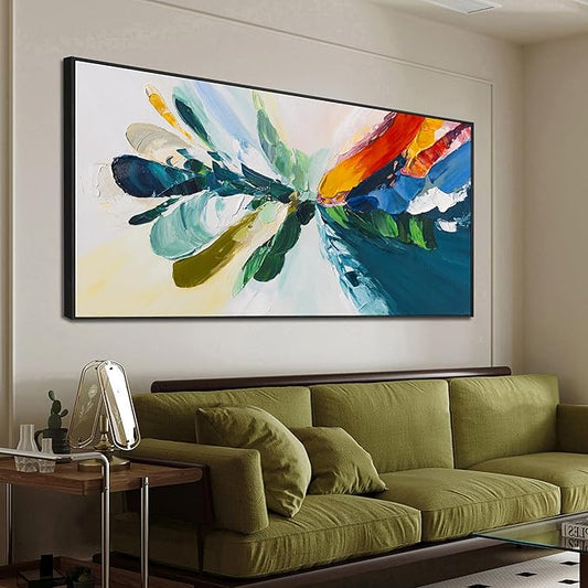 Canvas Wall Art Decor Large Framed Wall Art Prints Wall Art Pictures For Living Room Blue White Wall Art Decorations Canvas Abstract Art Wall Decor Artwork for Walls Bedroom Office Decor 29" x 58"