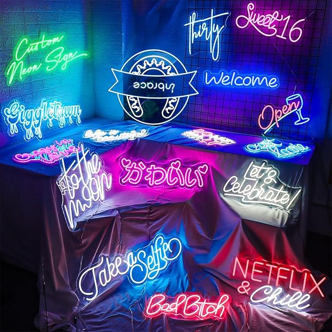 LC Sign Custom Neon Sign, LED Name Signs Customizable for for Wedding Events Prom, Personalized Led Neon Light Gifts for Bedroom Wall Decor, Office Coffee Bar Shop Business Signs
