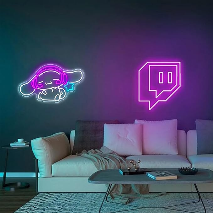 CinnamoRoll Neon Sign Anime Neon Sign for Wall Decor Janpanese Neon Light for Bedroom Wall Decor Game Room Decor Livingroom Decor for Kids, Personalized Gifts for Girls