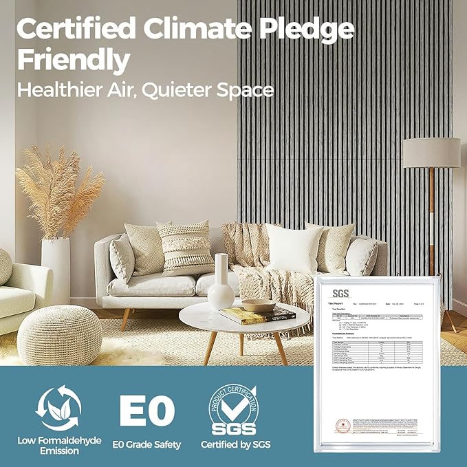 AKUMAX 2 Pack Acoustic Panels,Wood Slat for Wall and Ceiling-Art Acoustic Foam Panels 96x24Inches 3d Wall Panels High Density Sound Dampening Panels (Sineroak)