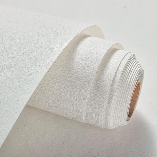 Natural White Wallpaper Grasscloth Textured Peel and Stick Wall Fabric&Wallpaper Self-Adhesive Wall Fabric&Wallpaper Removabl Easy to Clean for Bedroom,Living Room , Office.(16.5"x236.2") 3001