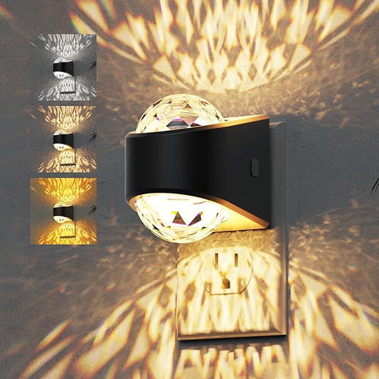 L LOHAS LED Night Lights Plug into Wall, Projector Night Light with Dusk to Dawn Sensor,1600K/3000K/5000K Adjustable, Nightlight for Kids Hallway Christmas Gift