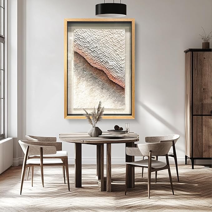 BrightA White 3D Wave Wall Sculpture - Heat-Formed Acrylic Strips Art with Dynamic Shadow Play, Solid Wood Frame Contemporary Artwork for Modern Interiors 39.4" x 59"