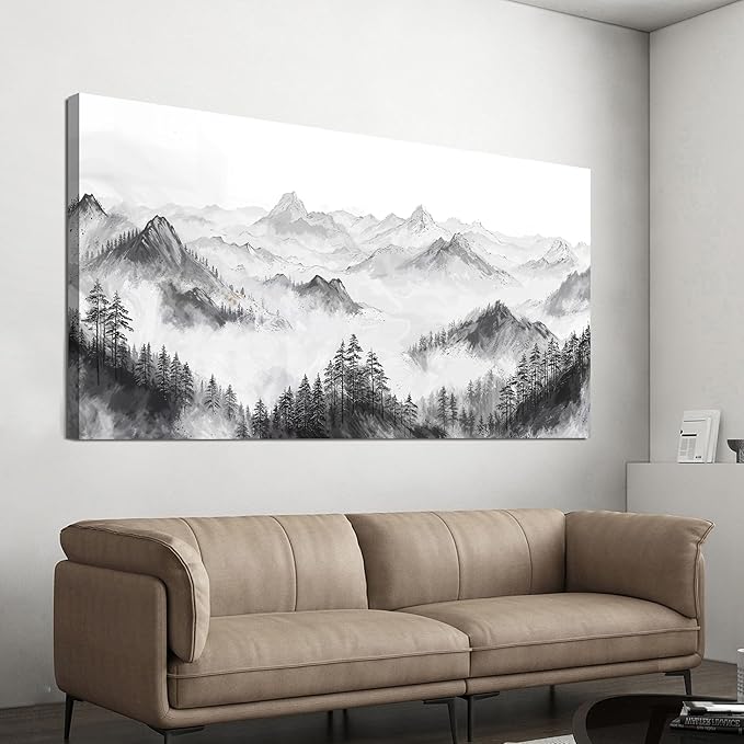 Canvas Wall Art Decor Large Wall Art Pictures for Living Room Art Work for Wall Decor Oversized Mountain Landscape Wall Art Prints Wall Decorations Artwork for Walls Bedroom Home Wall Art Decor 29" X 58"