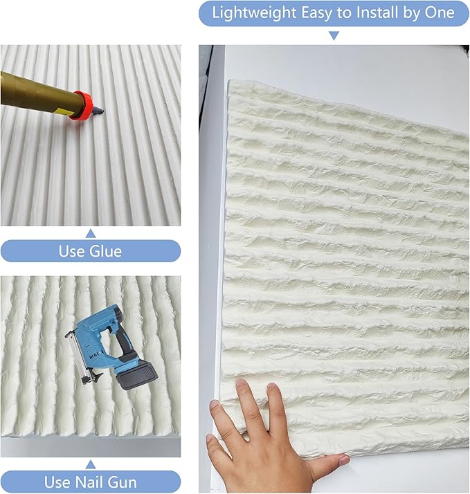 KASARO 3D Panels for Interior Wall Decor, Faux Stone PU Panel, Decorative Textured Flowstone Wall Covering Panels, 47.24" x 23.62" Waterproof, Bedroom Hotel Office Shop, White, 3 Pack