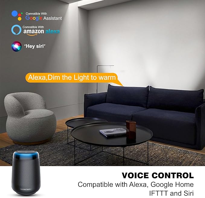 Linkable LED Wall Washer Light Dimmable 1-100% Via APP Control, 72W 2700-6500k 6CCT Linear Flood Light Bar with RF Remote, 120V Waterproof Landscaping Spotlights Outdoor