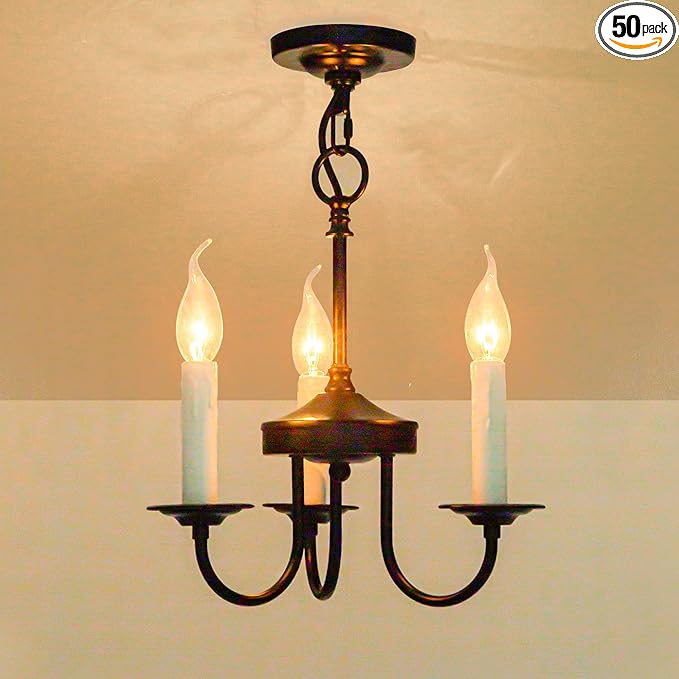 3 Lights Farmhouse Candle Style Chandelier, Rustic Ceiling Pendant Light Fixture for Entryway and Dining Room Kitchen Island