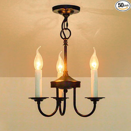 3 Lights Farmhouse Candle Style Chandelier, Rustic Ceiling Pendant Light Fixture for Entryway and Dining Room Kitchen Island