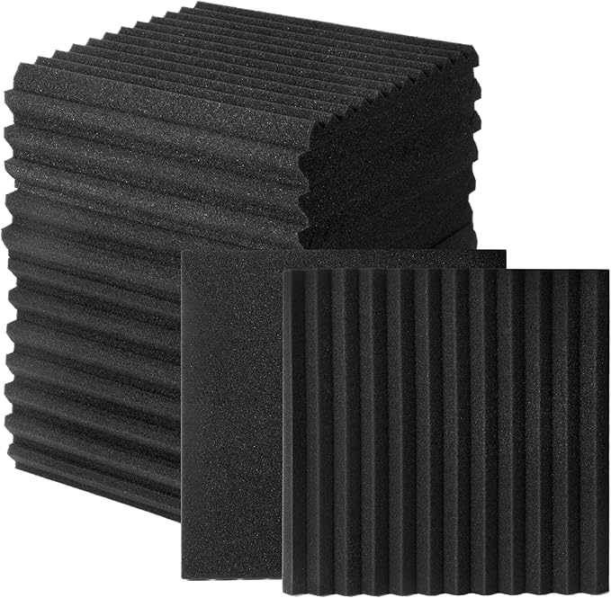 50 Pack Acoustic Foam Panels,Premium Sound Proof Foam Panels Black,Soundproof Wall Panels, High Density Acoustic Panels,Sound Absorbing for Studio Office Home, 12 x 12x 1Inch