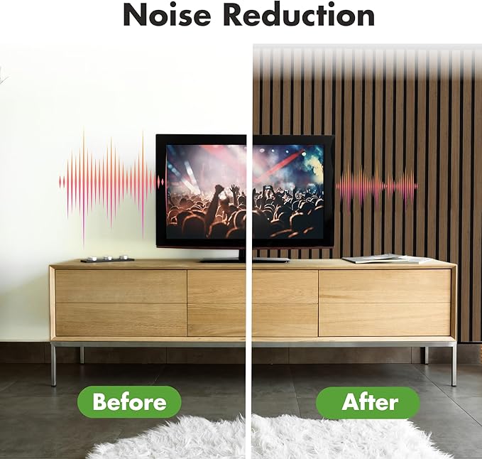 Art3d 4-Pack 12" x 93" Soundproof Wood Slat Panels, 31 sq.ft Acoustic Wall Panels, 3D Wall Panels with Wood Slat Design, Decorative Wood Wall Panel for Accent Walls-Deep Walnut