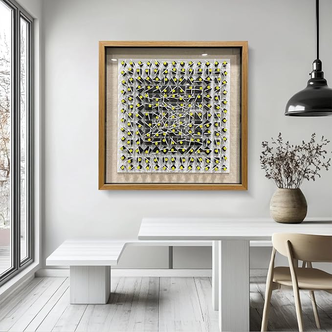 LIUZEYUE - Wooden block three-dimensional painting geometric modeling wall decoration 3D wooden artwork living room bedroom background wall office decoration painting 43.3"x43.3"