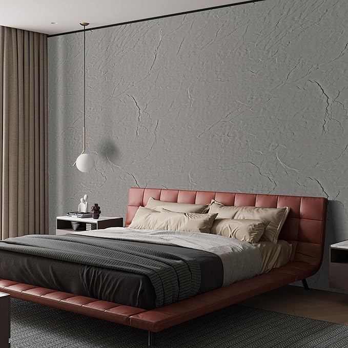 KASARO 3D Faux Stone Wall Panels, 4 PCS MCM Flexible Wainscoting Panels for Exterior/Interior Decor, Modified Clay Material, Accent for Home, Art, Commercial, Stone Cement, 47.2 × 23.6 inch