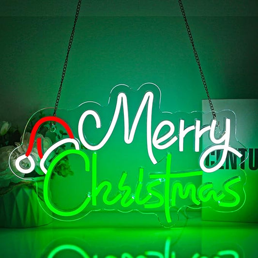 Merry Christmas Neon Sign for Wall Decor Led Neon Lights Christmas Light Up Signs for Birthday Party Club Gift