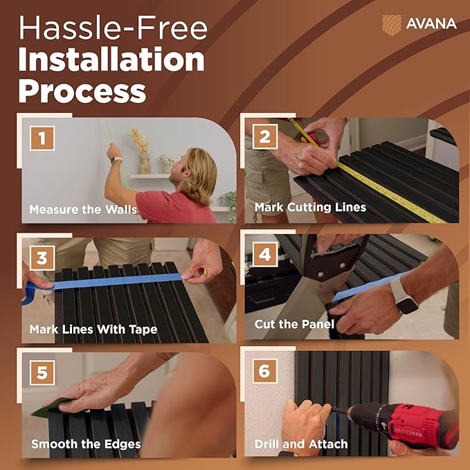 Avana Acoustic Wood Wall Panels – 47.2 x 12.6 Inch Smoke Oak Acoustic Panels 1 PC – Wall Panels For Interior Wall Decor for Homes, Offices, Studios – Modern Sturdy & Durable Wood Panels For Wall