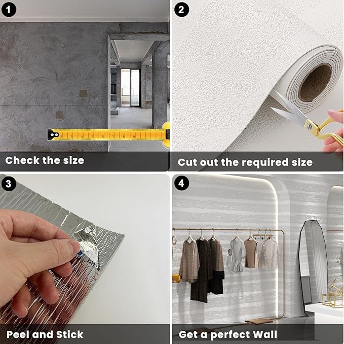 3D Wall Panels Peel and Stick – 23.82"x110" PVC Faux Texture, Self Adhesive Waterproof Wall Covering, DIY Accent Wall, Sofa Background Backsplash & Modern Home Decor, Covers 18 sq.ft