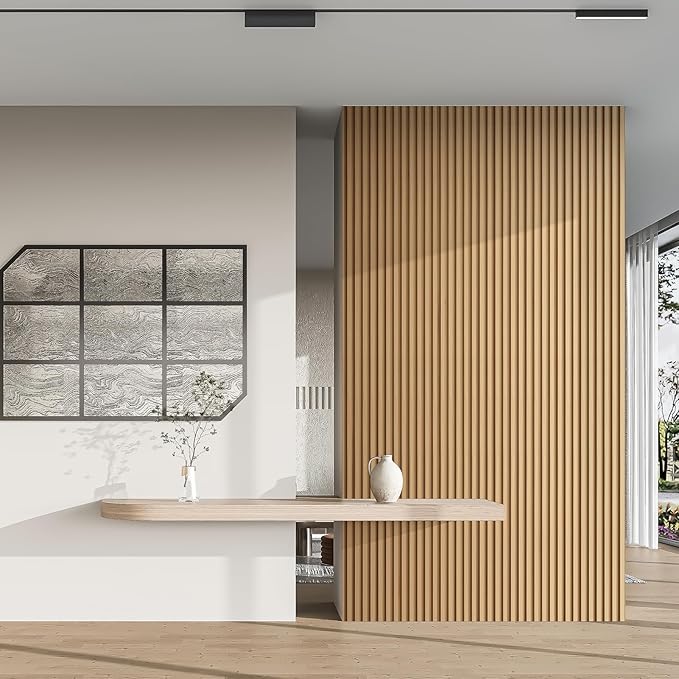 Art3d 4 Pc 96"x5.7" Wood Slat Wall Panel for Interior, Ceiling and Decoration, 15.2 SqFt