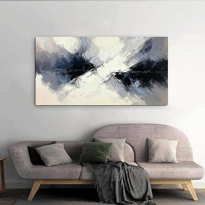 Canvas Wall Art Decor Abstract Canvas Art Wall Decor Black and White Abstract Wall Art Wall Art Pictures for Living Room Artwork for Walls Modern Minimalist Wall Art Prints Home Office Decor 20"X40"