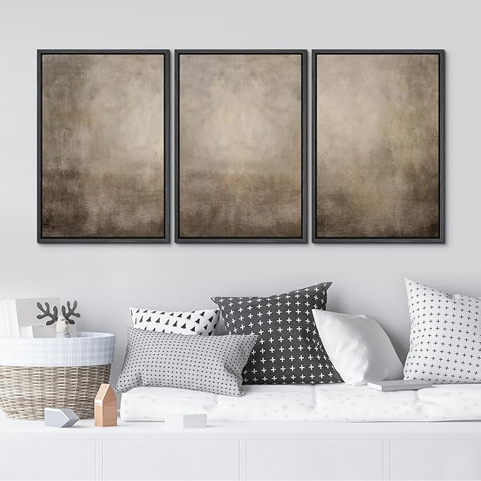 MUDECOR Framed Wall Art Print Set Neutral Abstract Landscape Illustrations Modern Art Boho Decorative Colorful Chic for Living Room, Bedroom, Office - 24"x36"x3 Black