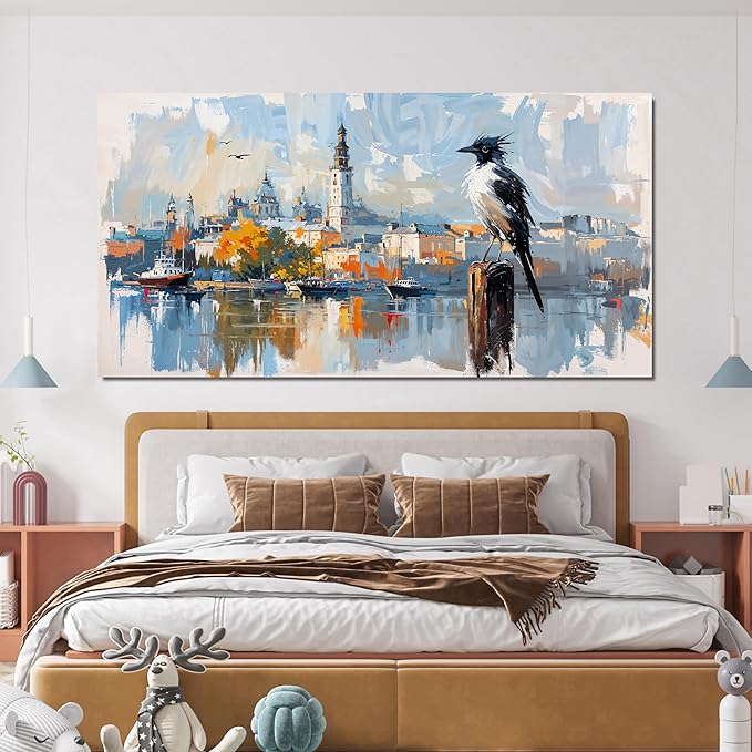 KUPTEU Canvas Wall Art Decor Wall Art Pictures for Living Room Art Work for Wall Decor Modern Landscape Wall Art Prints Artwork for Walls Bird Wall Decorations Bedroom Home Wall Art Decor 20" X 40"