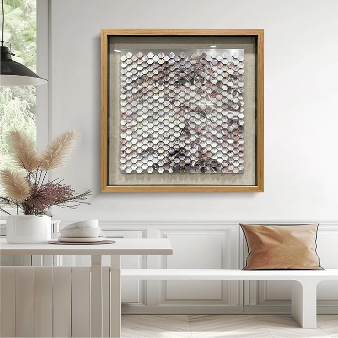 LIUZEYUE - Art Gallery - Handmade Original Wall Artworks - Solid Wood Frame, Metal Wall Decoration Painting 31.5"x31.5"