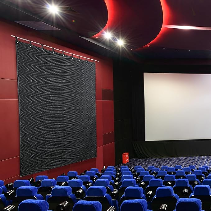 MABOZOO Studio Sound Blanket, Large Soundproof Blanket with Grommets, Heavy Duty Sound Dampening Noise Reducing Divider for Workshop, Basement, Laundry, Acoustic (Black, 60 * 72)