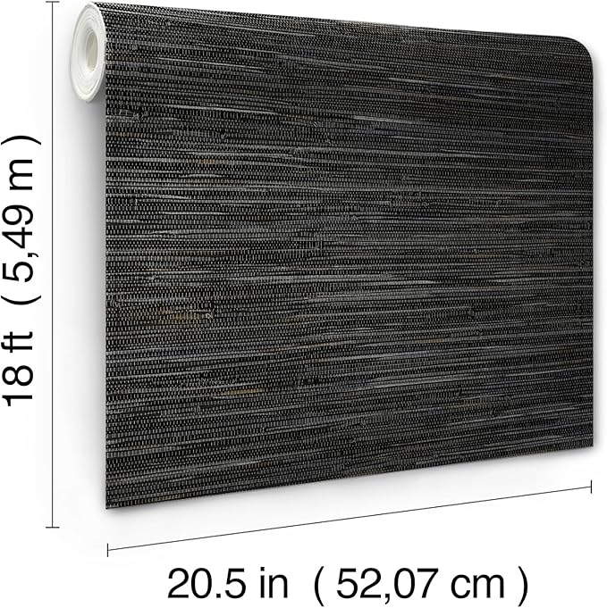 NuWallpaper Black Grassweave Peel and Stick Wallpaper, NUS4992