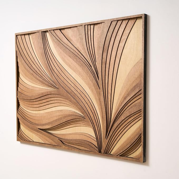 NEODECO Parametric Wood Verso, Award Winner-A'Design 2025, Wood Wall Art, 3D wood wall sculpture, Abstract wall decor, Acoustic wall panel (Medium)