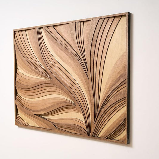NEODECO Parametric Wood Verso, Award Winner-A'Design 2025, Wood Wall Art, 3D wood wall sculpture, Abstract wall decor, Acoustic wall panel (Large)