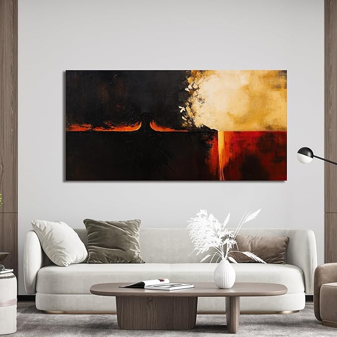 Canvas Wall Art Decor Wall Art Pictures For Living Room Abstract Art Black Red Vintage Wall Art Decor Art Work Decoration Modern Abstract Wall Art Prints For Bedroom Office Kitchen Wall Decor 20"x40"