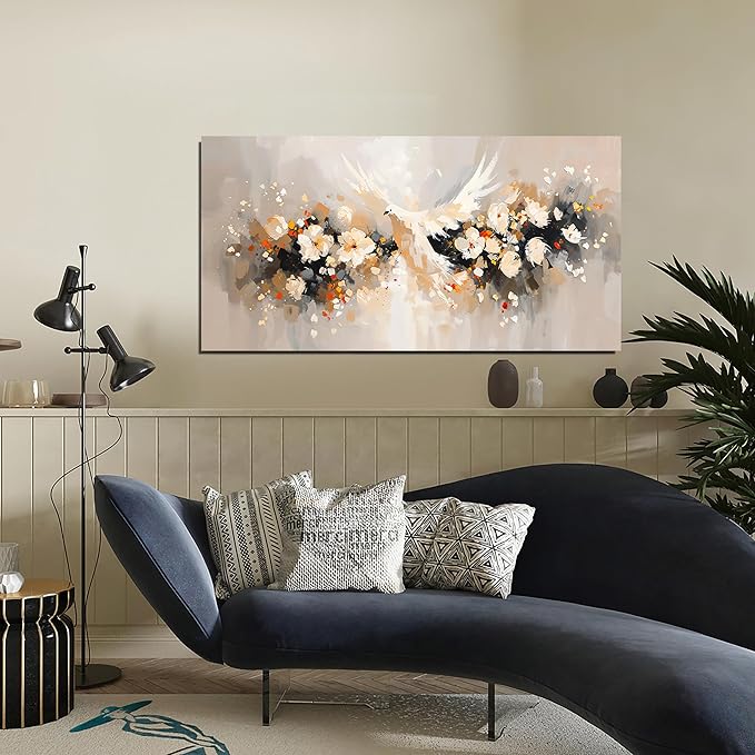 Canvas Wall Art Decor Wall Art Pictures for Living Room Colorful Flowers Wall Art Prints Artwork for Walls Dove of Peace Wall Art Decorations Art Work for Wall Decor Bedroom Office Decor 20" X 40"