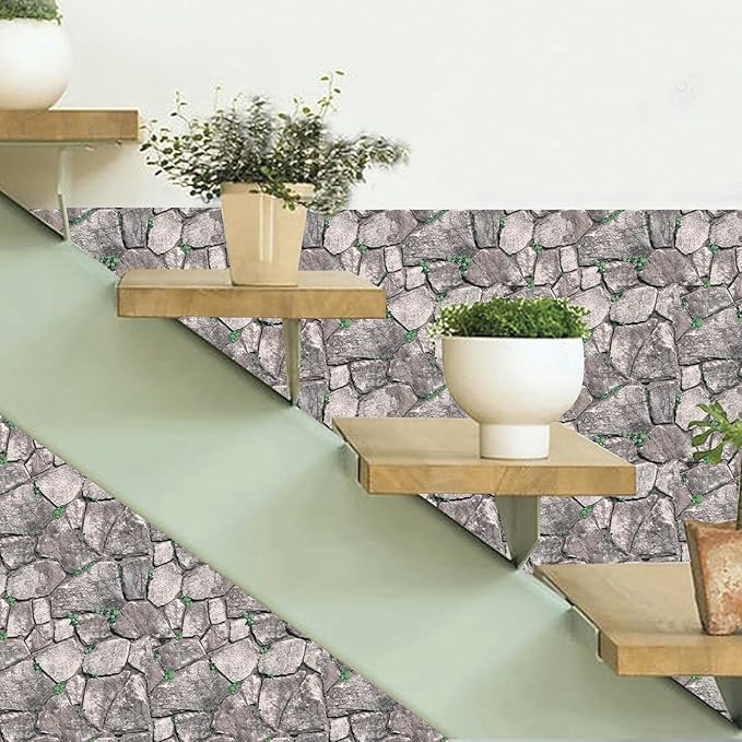 3D Panels Peel and Stick,Simulated Stone Wall,PVC Waterproof Self Adhesive Decorative for Interior Wall Decor,Living Room,TV Background,Study Room 10 Pcs 11.81x11.81 Inches.