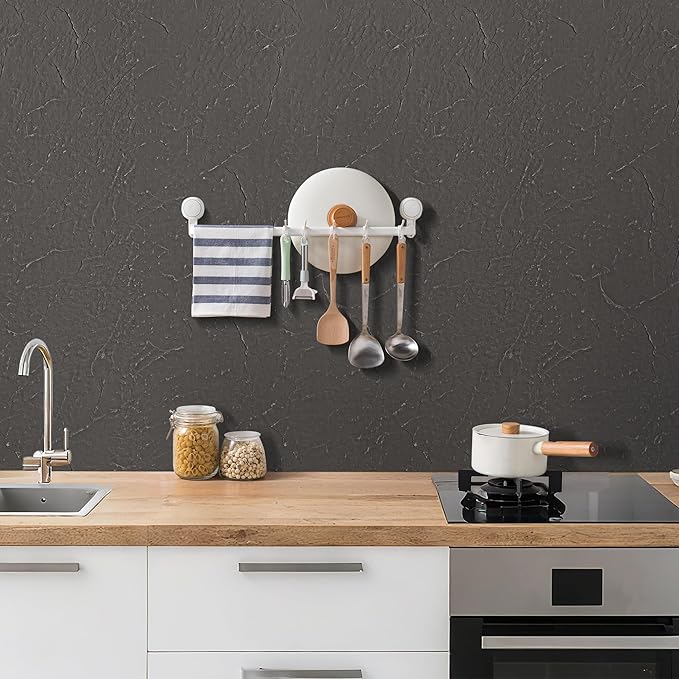 KASARO 3D Faux Stone Wall Panels, 4 PCS MCM Flexible Wainscoting Panels for Exterior/Interior Decor, Modified Clay Material, Accent for Home, Art, Commercial, Stone Black, 47.2 × 23.6 inch