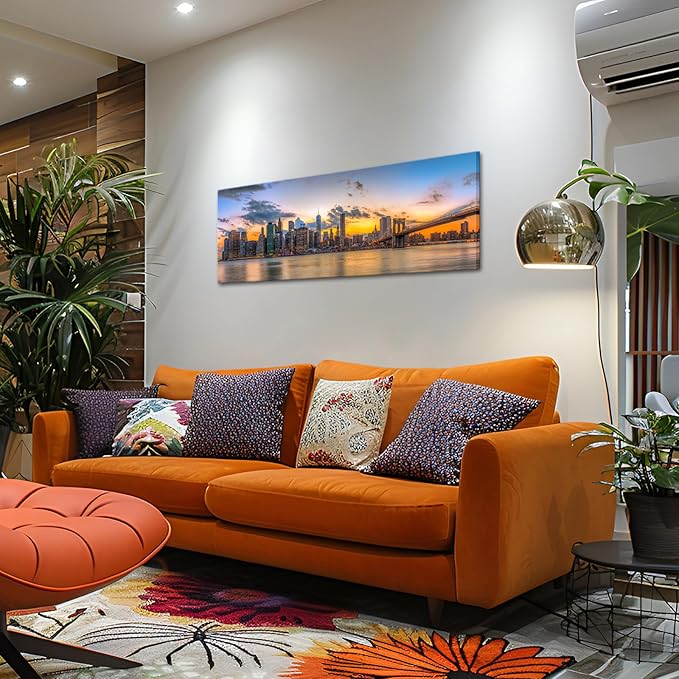 Kalormore New york City Skyline Canvas Wal Art Brooklyn Bridge Picture for Wall