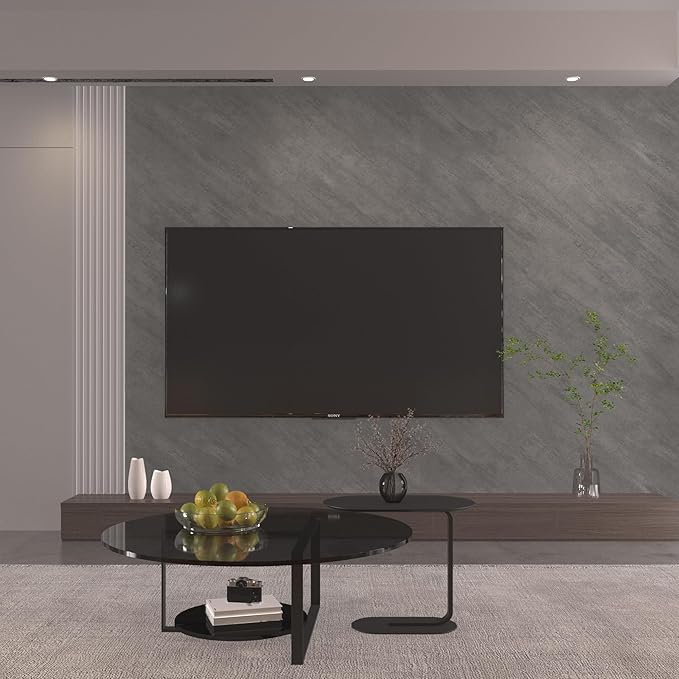 31"×157" Wide Thick Grey Concrete Wallpaper Peel and Stick Removable Gray Concrete Cement Contact Paper Vinyl Wrap Matte Textured Wall Sticker for Bedroom Bathroom Garage Coffee Room Walls