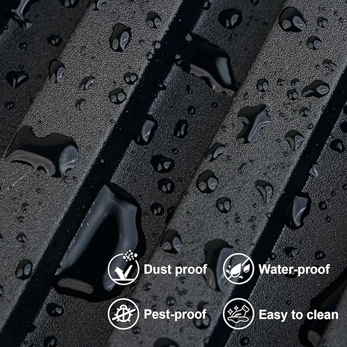 8-Pack WPC Slat Wall Panels, 96 x 6.6 in Decorative Acoustic Slats 3D Wall Panels, Water-Proof and Easy Installation, Black