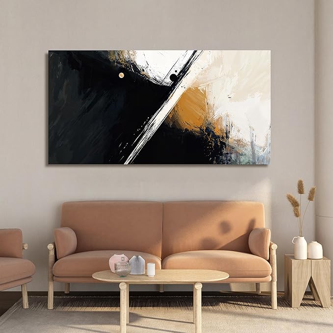 Canvas Wall Art Decor Wall Pictures for Living Room Abstract Canvas Art Wall Decor Black and White Wall Art Prints Modern Minimalist Wall Art Decorations Bedroom Home Aesthetic Wall Art Decor 20" X 40"
