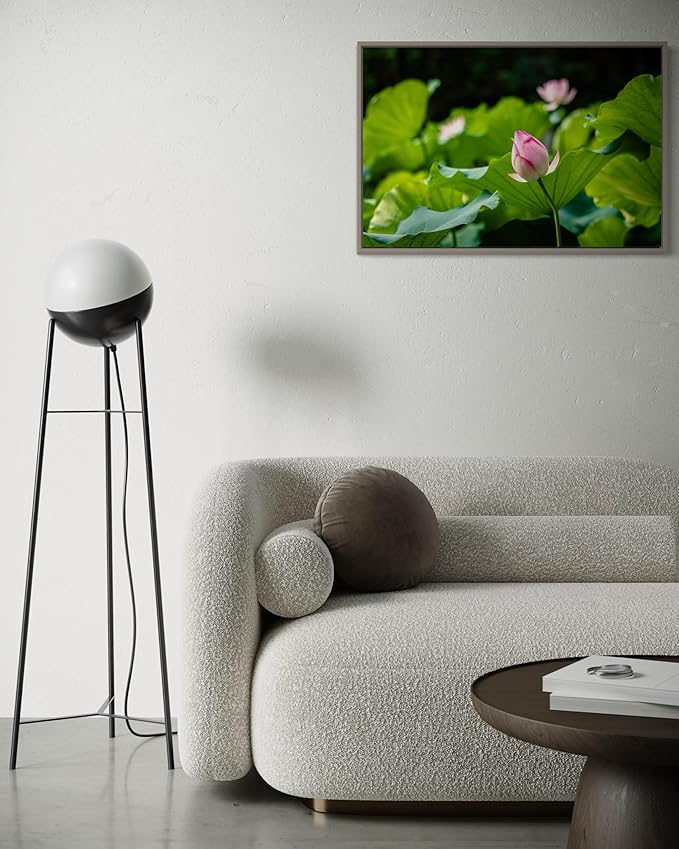 Oriental Beauty: Stunning Feng Shui Landscape Wall Art Prints for Home Decor in 3 Sizes (Serenity in Bloom: Pink Lotus Bud Amidst Green, 20" x 30")