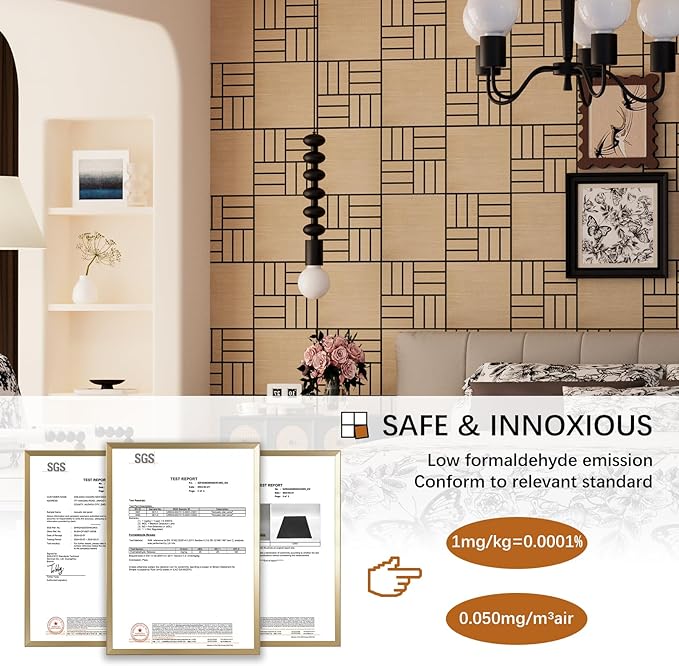 4 Packs Acoustic Wall Panels - Self-Adhesive 3D Wood Slat Wall Panel- Peel and Stick Sound Absorbing Panels for Noise Reducing - Feature Wall Decor for Home & Office