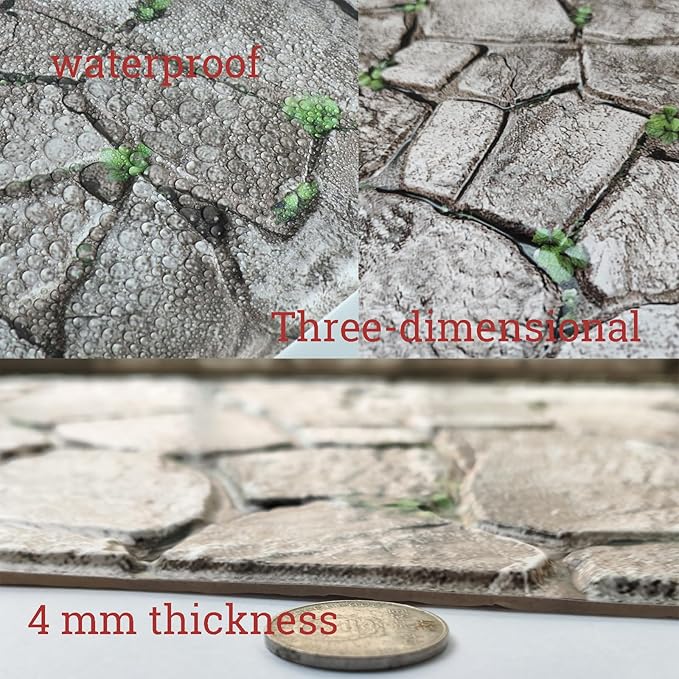 3D Panels Peel and Stick,Simulated Stone Wall,PVC Waterproof Self Adhesive Decorative for Interior Wall Decor,Living Room,TV Background,Study Room 10 Pcs 11.81x11.81 Inches.