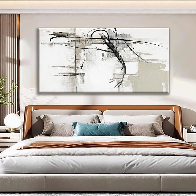 Abstract Wall Art Modern Wall Canvas Decorations Maximalist Black Line Canvas Wall Art Decor Prints Minimalist Large Artwork For Living Room Wall Bedroom Kitchen Office Home Wall Artwork 29"×58"