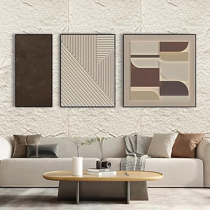 5-Pack 3D Faux Stone Wall Panels, PU Cement-Texture Wainscoting Panels for Interior Walls – Waterproof & Lightweight, Covers 38.7 Sq.Ft, 47.2" x 23.6", for TV Wall, Office, Living Room,White