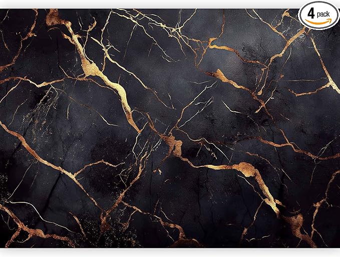 artgeist Wall Mural Stone 79x55 in - XXL Non-Woven Wallpaper Fleece Wall Decor Photo Print Picture Image Design Marble Like Abstract 3D Black f-C-0456-a-a