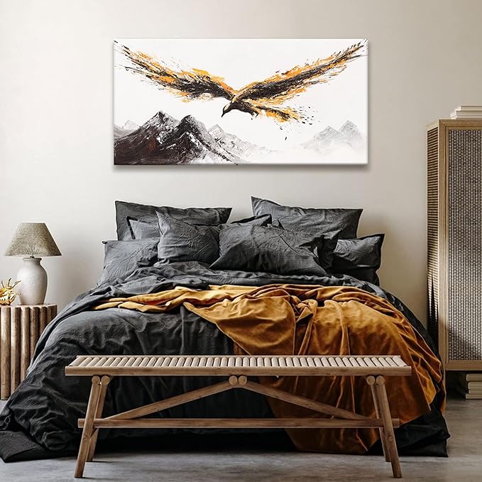Canvas Wall Art Decor Painting Of Nature Animal Eagle Wall Art Painting Prints Picture Of Flying Eagle Print Canvas Picture For Bedroom Home Living Room Office Ready To Hang 24 × 48 Inches