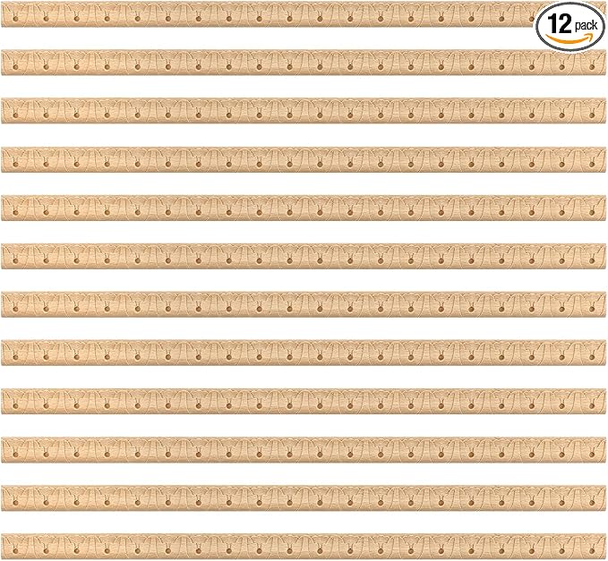 Nuanchu 12 Pcs Unfinished 3D Decorative Wood Trim Molding 15.75inch Decorative Wood Molding Cute DIY Trim for Home Wall Cabinet Shelf Window Door (Lace,15mm)