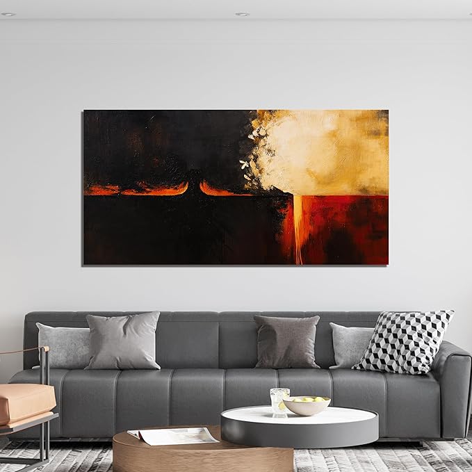 Canvas Wall Art Decor Wall Art Pictures For Living Room Abstract Art Black Red Vintage Wall Art Decor Art Work Decoration Modern Abstract Wall Art Prints For Bedroom Office Kitchen Wall Decor 20"x40"