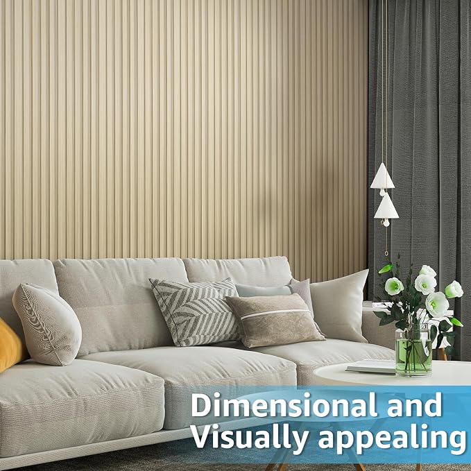Art3d 8 Pack 96" x 6" WPC Slat Wall Panels, 3D Fluted Panel for Interior Wall Decor, TV Background, Bedroom, Living Room - Oak