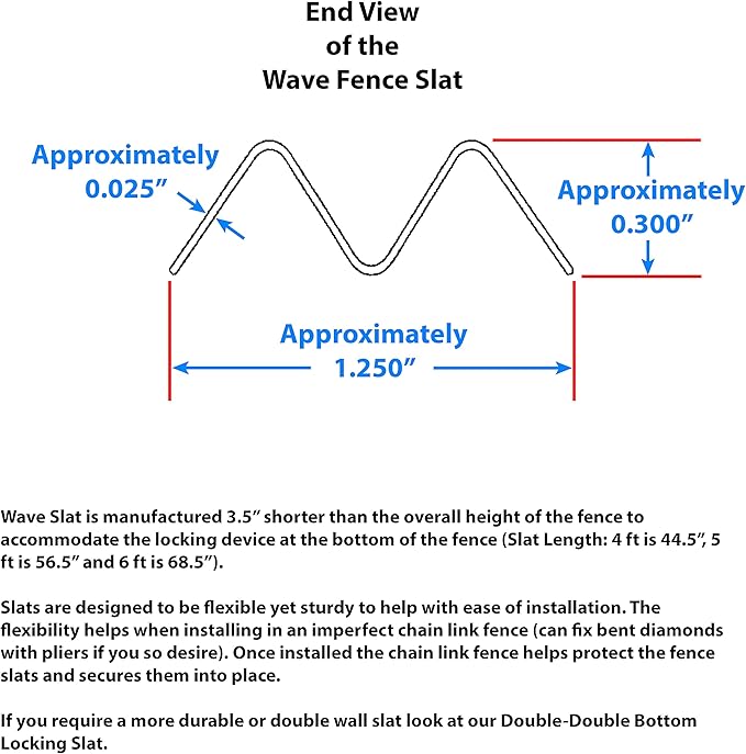 Brown Wave Slat (9 Colors Available) Single Wall Bottom Locking Privacy Slat for a 6 ft high Chain Link Fence (Slat Length 68.5", Brown)