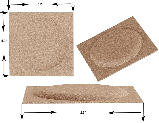 Acoustical 3D Wall Panels, 12 Pack 12''x12'' Circle Art Acoustic Panels for Interior Wall Decor, Decorative Acoustic Panels, Acoustic Wall Panels, Sound Absorbing Wall 3D Art (Cocoa)