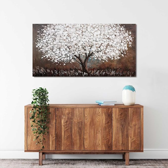 Canvas Wall Art Decor Artwork for Walls Tree of Life Wall Art for Living Room Black and White Wall Art Decor Vintage Tree Flower Wall Decor Art Paintings Prints for Room Home Office Wall Decor 20"X40"